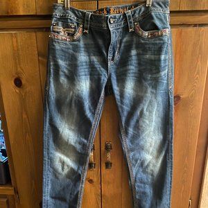 Rock Revival Denim Medium Wash Meah S401 Cut WJPR1056S401 Skinny Jean sz:32 x 32